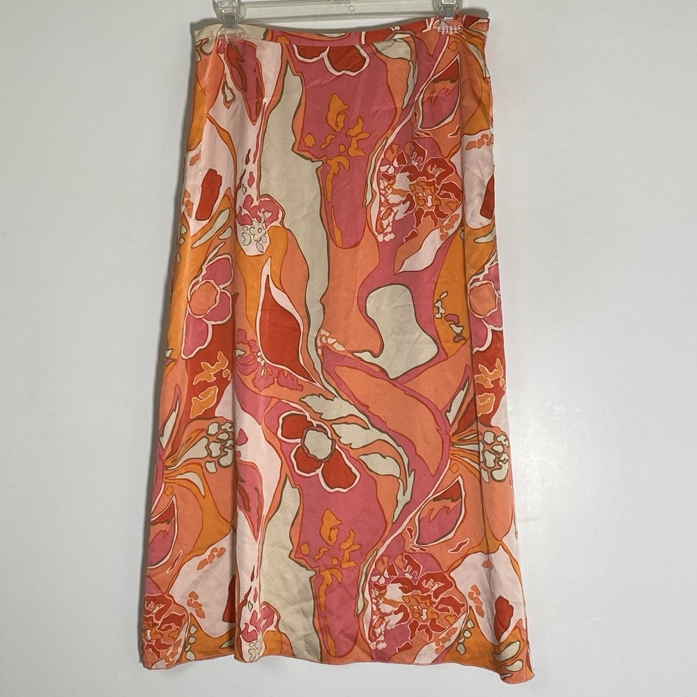 Vintage Valerie Stevens Maxi Skirt Womens 14 Multi Floral Silk Fairy Y2K Dainty